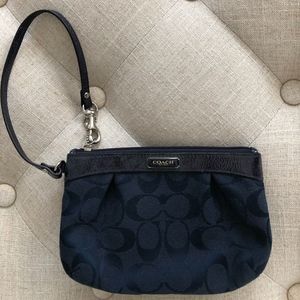 Navy Coach Logo Wristlet